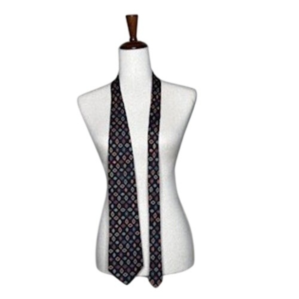 Christian Dior Monsieur Silk Tie Vintage Geometric Wide Necktie